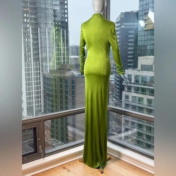 🆕 RAT & BOA 🧿 NWOT Octavia Long Sleeve Column Maxi Dress, Green - Sz M US 6 - Picture 10 of 17